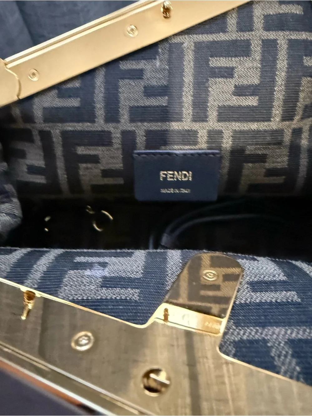 Fendi small first Shoulder bag Pithon leather brown